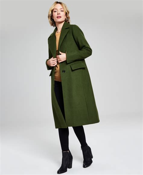 michael kors wool blend officer's coat|Michael Kors single breasted coat.